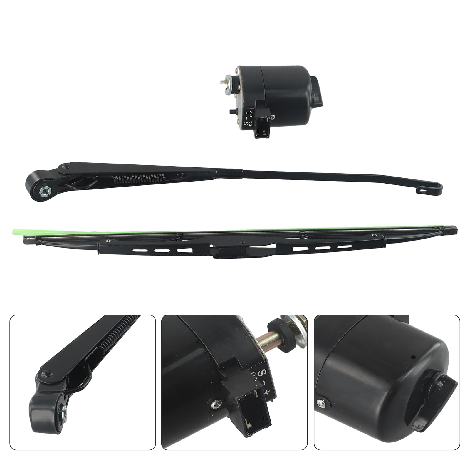 Moteur d'essuie-glace WindsHield 12 V avec balai d'essuie-glace à 105 °, kit d'essuie-glace électrique pour tracteur, bateau, camping-car