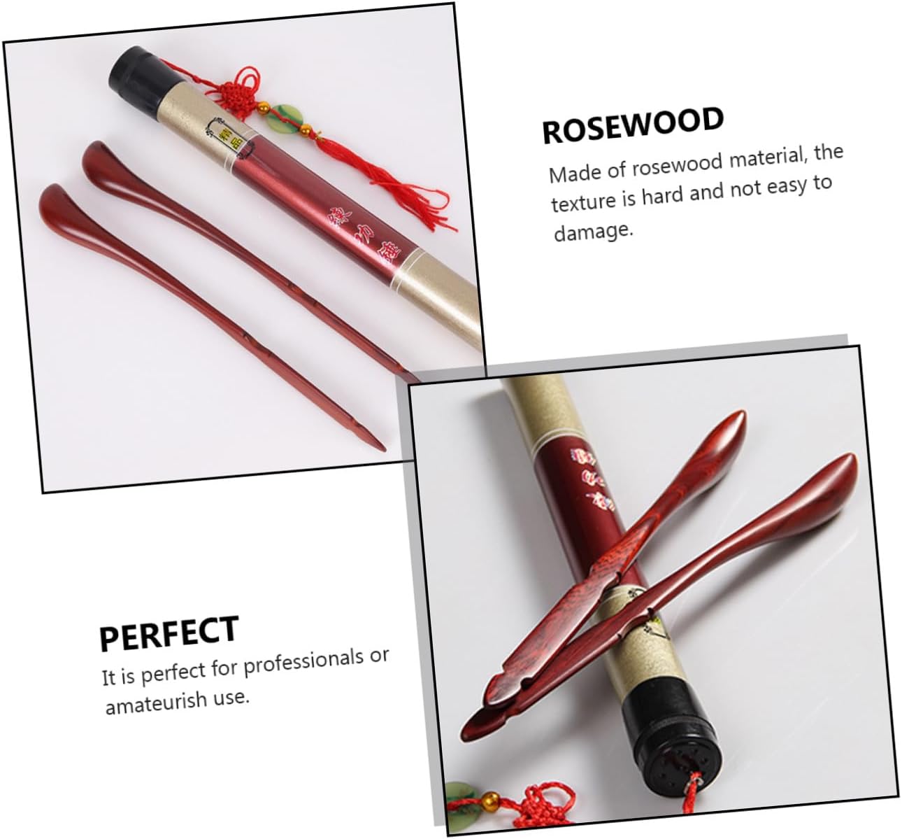 2pcs Large Sandalwood Dulcimer Practice Hammers with Bucket Smooth Texture Creative Dulcimer Accessories for Hammered Instrument Players