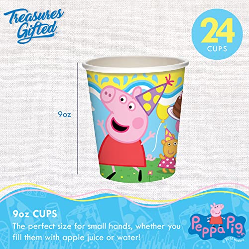 Treasures Gifted Peppa Pig Birthday Party Supplies - Serves 24 Guests - Dinnerware Deluxe Set - Peppa Pig Party Supplies Including Peppa Pig Tablecloth, Peppa Pig Plates, Peppa Pig Cups & More! #TOP4