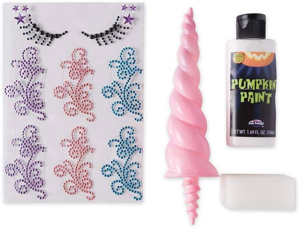 Magiczny jednorożec dynia zestaw akcesoriów do rzeźbienia na Halloween, 48 ml farba, różowa biel