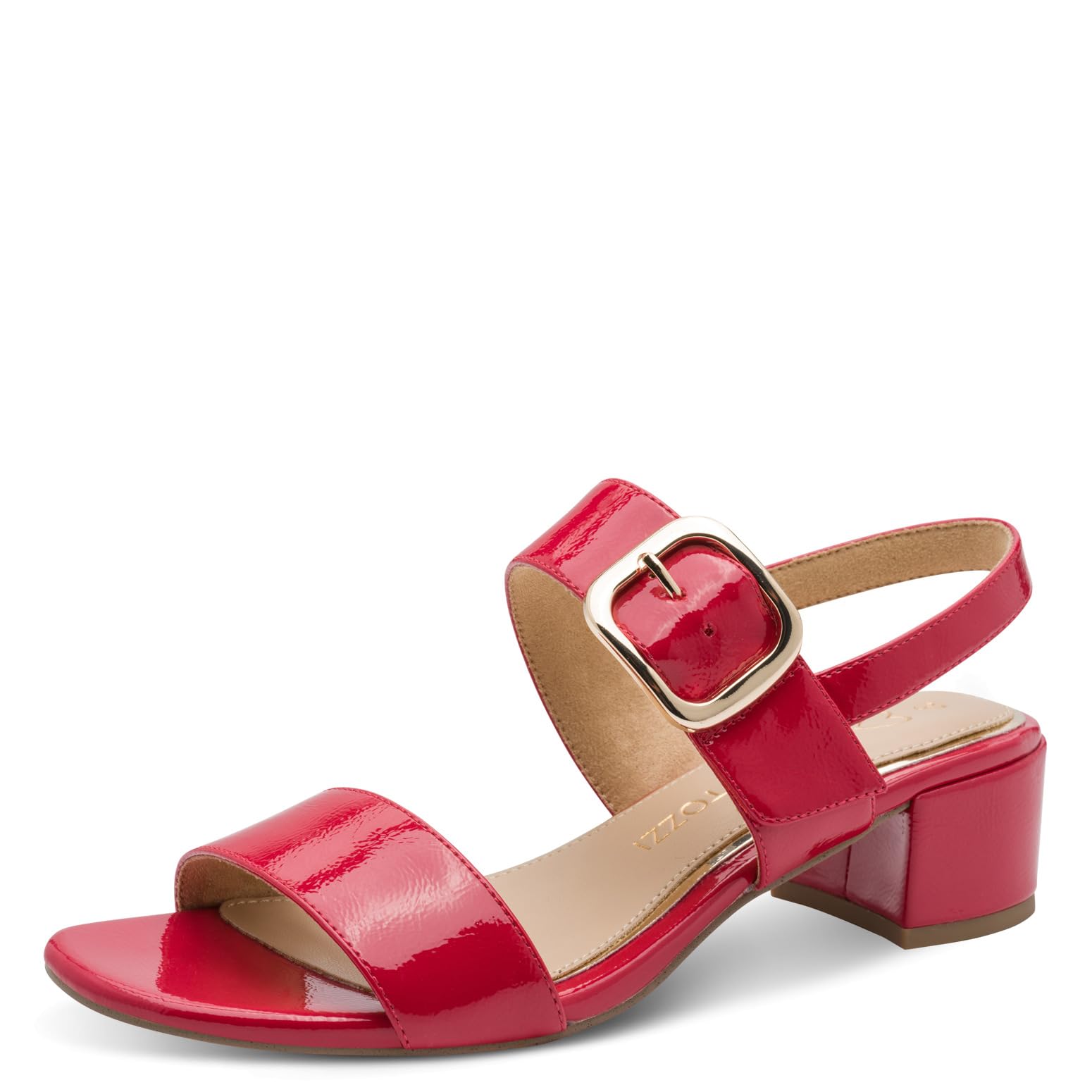 MARCO TOZZI Women Sandal soft Feel Me footbed Vegan soft lining Stylish, red (RED PATENT), 8.5 UK