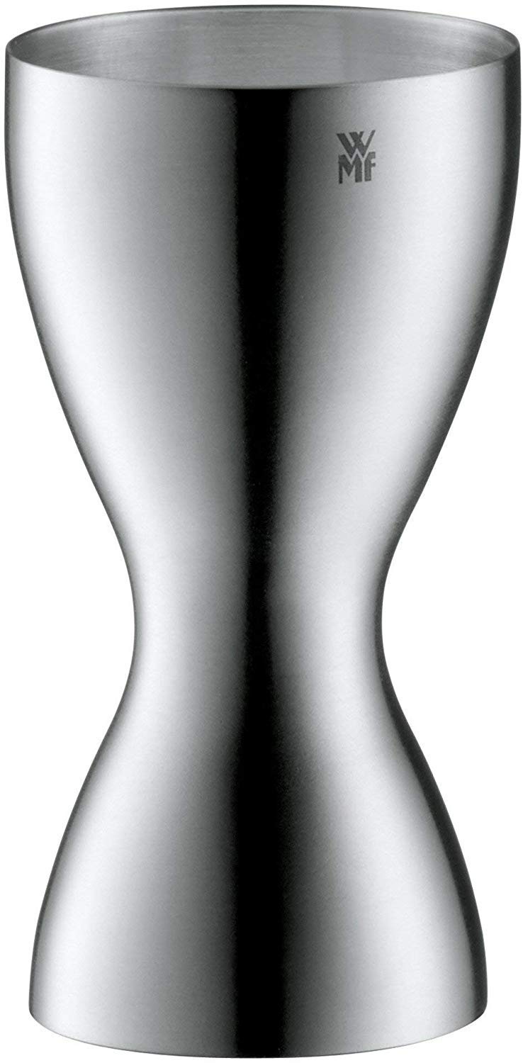 WMF Top Tools Zitruspresse manuell 8 cm, Cromargan Edelstahl, Hebel-Saftpresse für Zitronen, Limetten & Loft Barmaß, mit 2 Einheiten, 2 cl und 4 cl, kleiner Messbecher für exaktes Dosieren