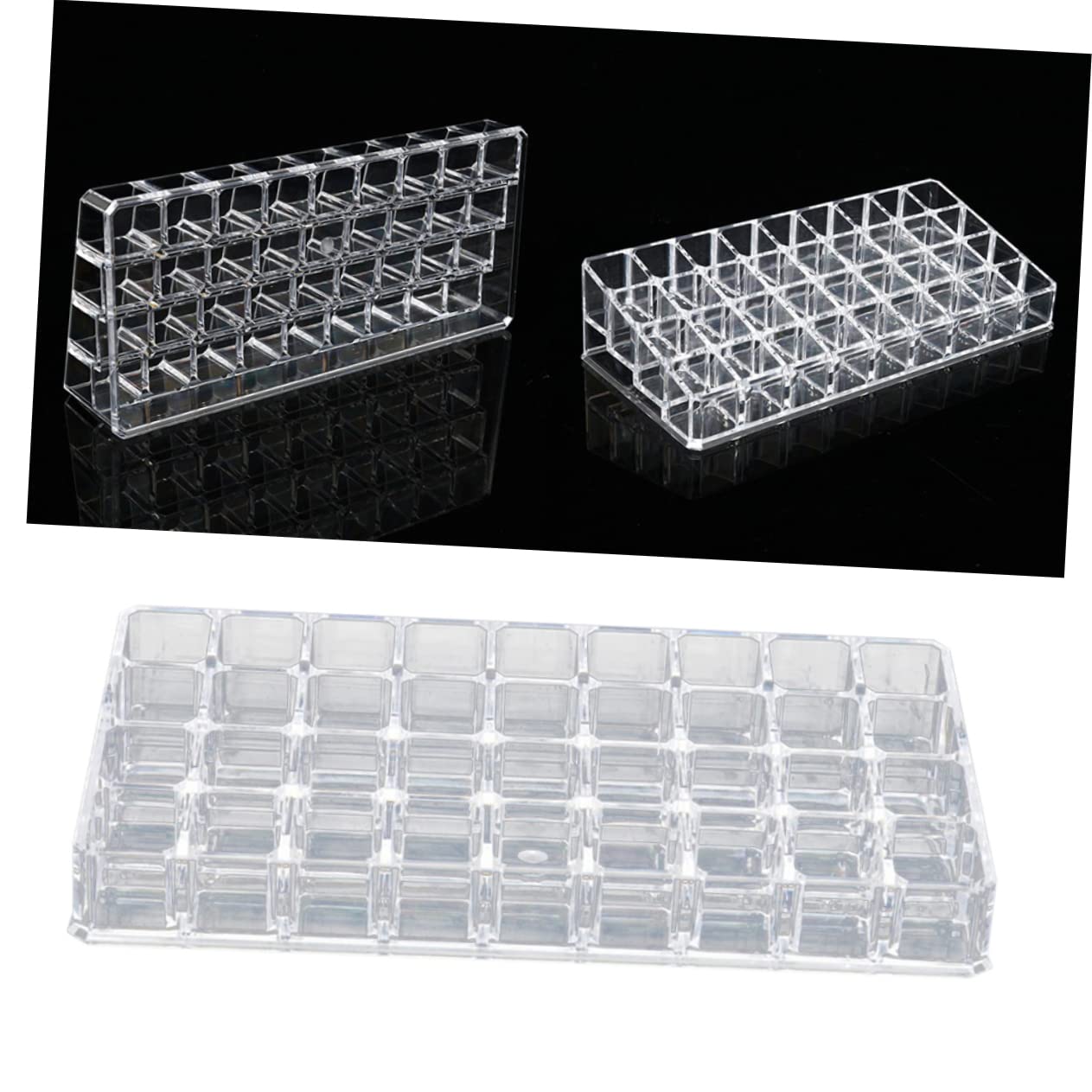 minkissy 2pezzi Scatola Porta Oggetti Contenitore Per Rossetto in Acrilico Trasparente Porta Cosmetici e Gioielli Organizer Da Scrivania Per Casa e Negozio