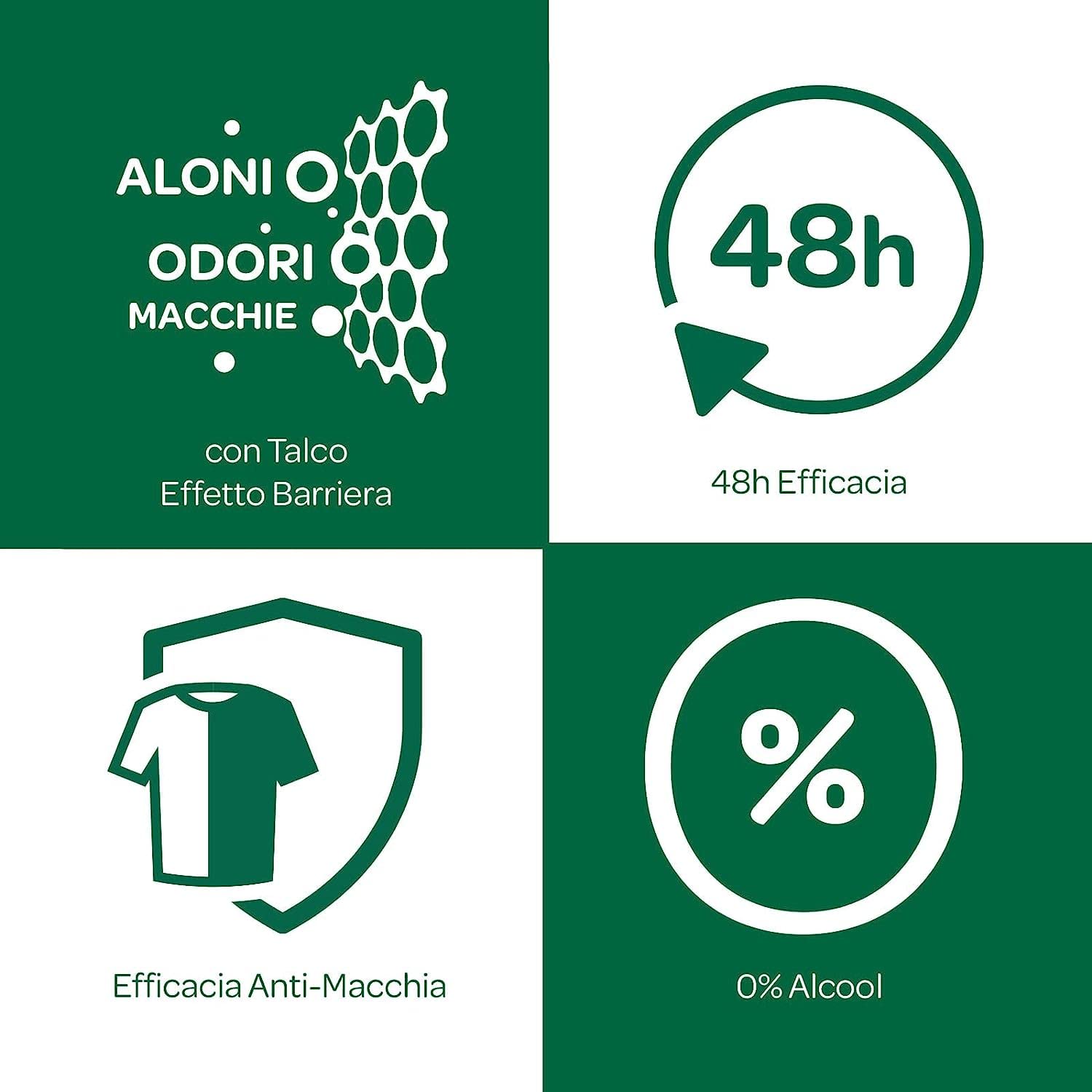 Italian Gourmet deodorante spray Invisible grünes Deo 12 x 150ml | Formula senza alcool, effetto barriera talco 48h; unsichtbarer Schutz für, Gesamtnettogewicht 1,8 L + Kostenlos Polpa 400g