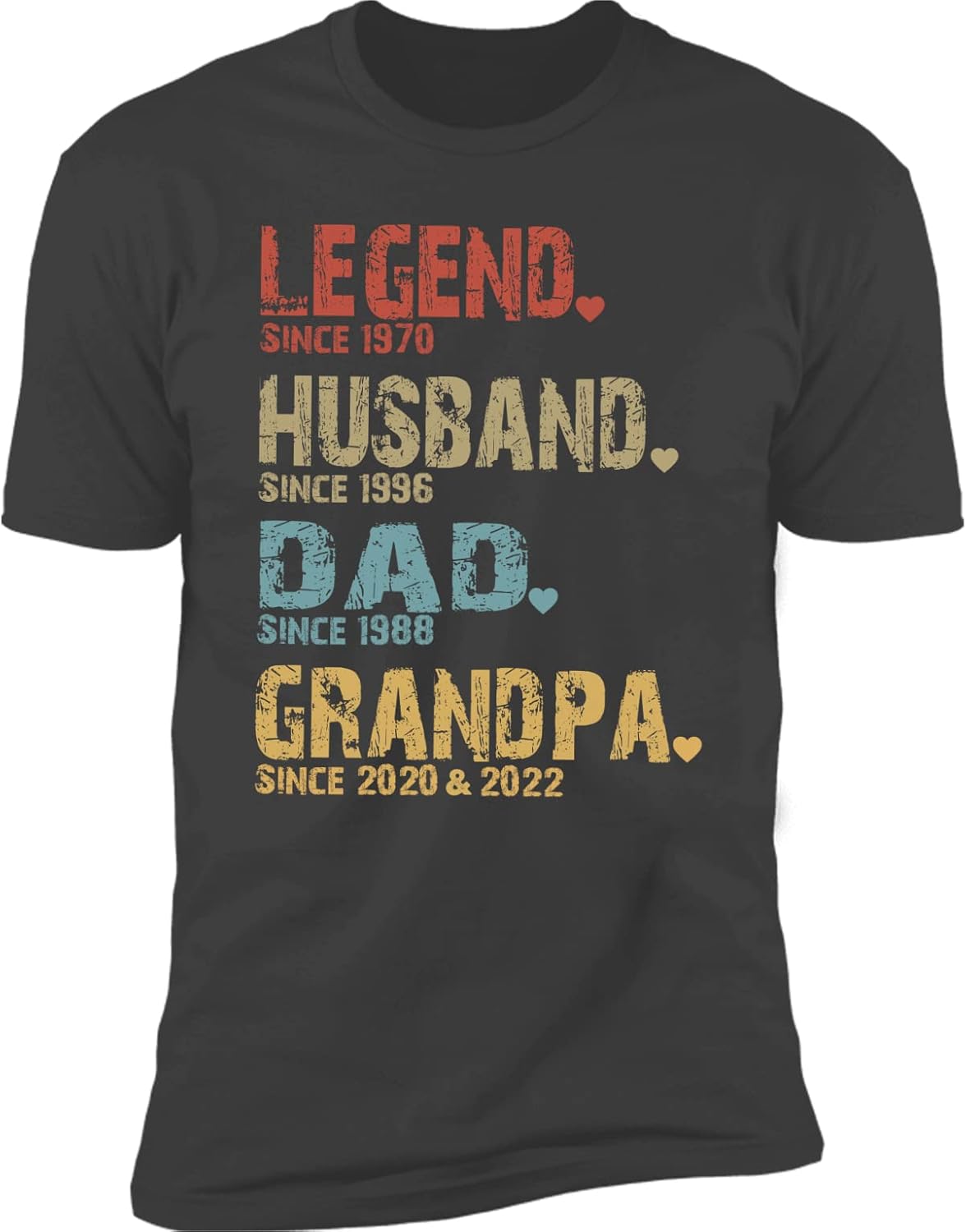 NAZENTI Personalized Dad Shirt, Custom Daddy Shirts for Men, Legend Grandpa T-Shirt, Gifts for Fathers Day Birthday S-4XL