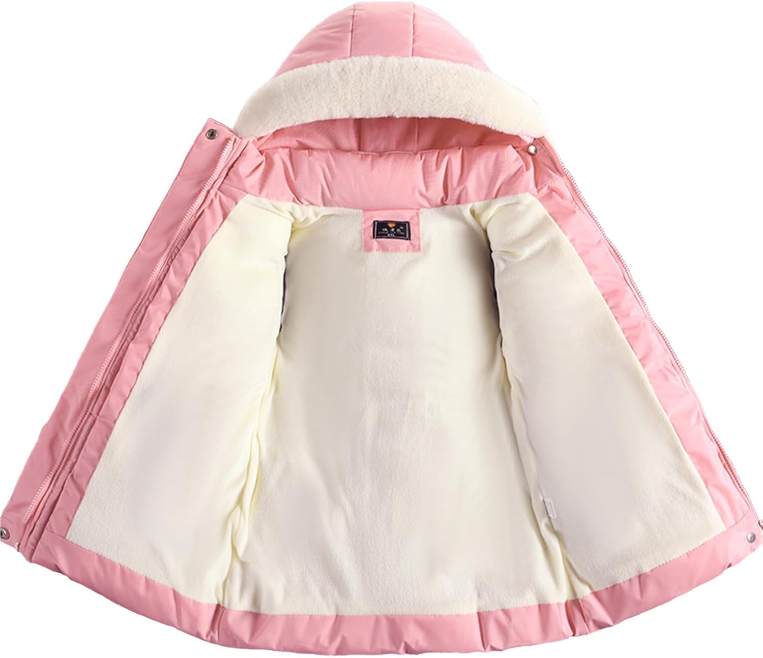 SEAUR Kids Winter Coats Toddler Hooded Coat Girls Windproof Winter Jacket Warm Zipper Jacket Thick Thermal Fleece Lined Coat - Image 5