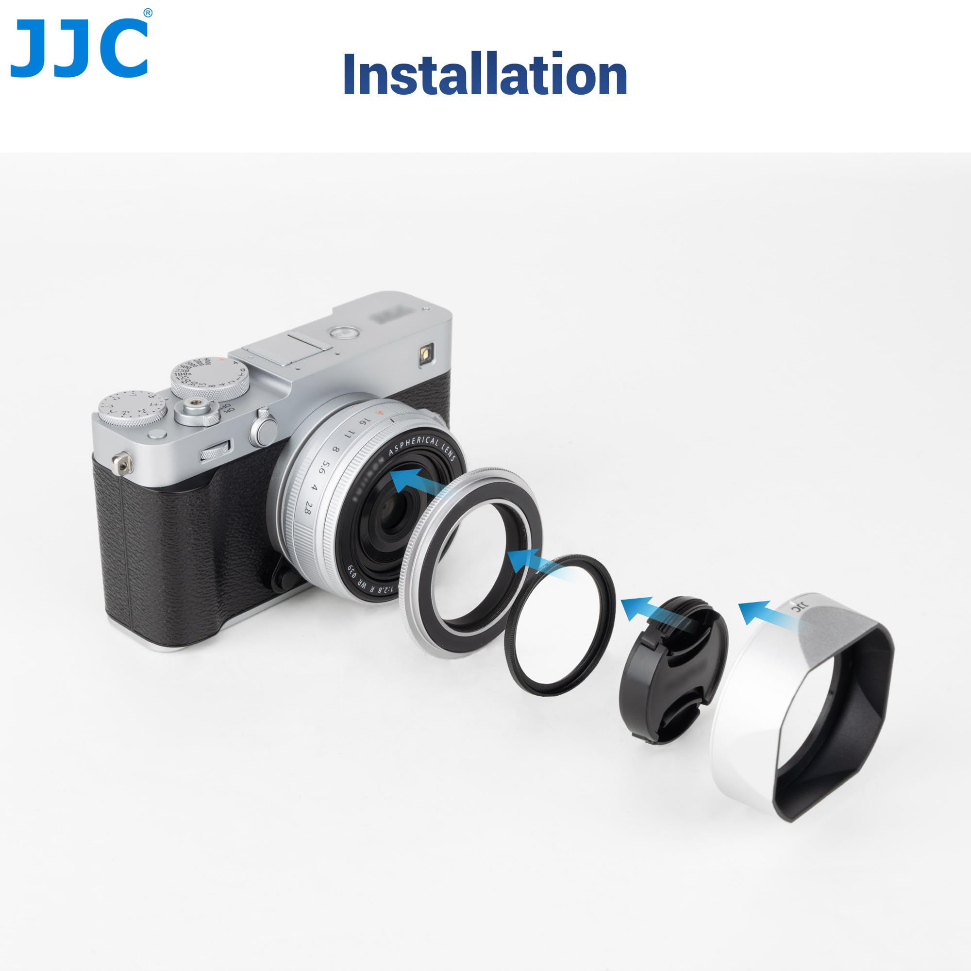JJC Paraluce per X-E5 con anello adattatore magnetico compatibile con Fujifilm XF 23 mm F2.8 R WR, XF 27 mm F2.8 R WR, XF27 mm F/2.8, compatibile con filtro da 39 mm e copriobiettivo, sostituisce