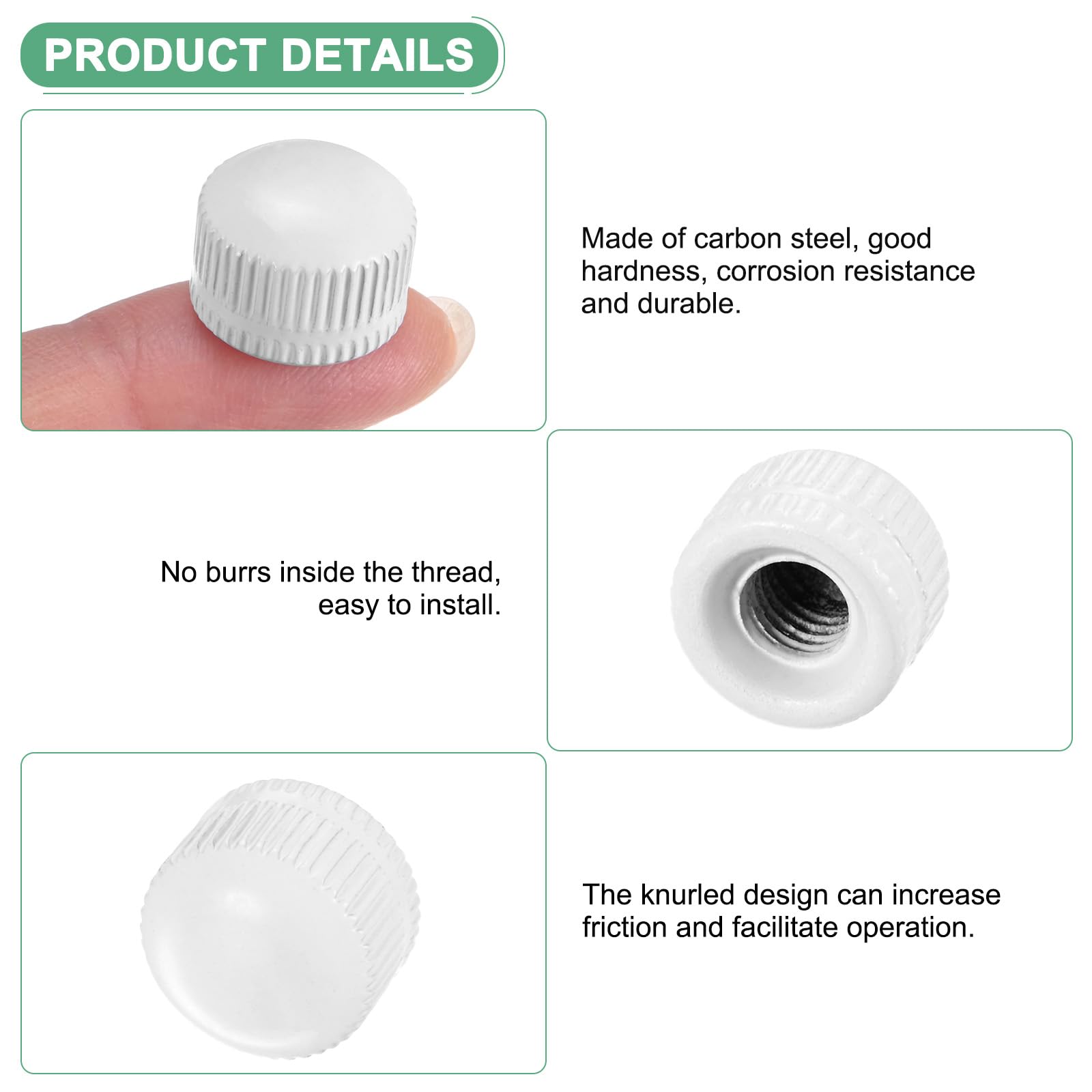 M METERXITY 25-Pack Threaded Cap Nuts - Image 2