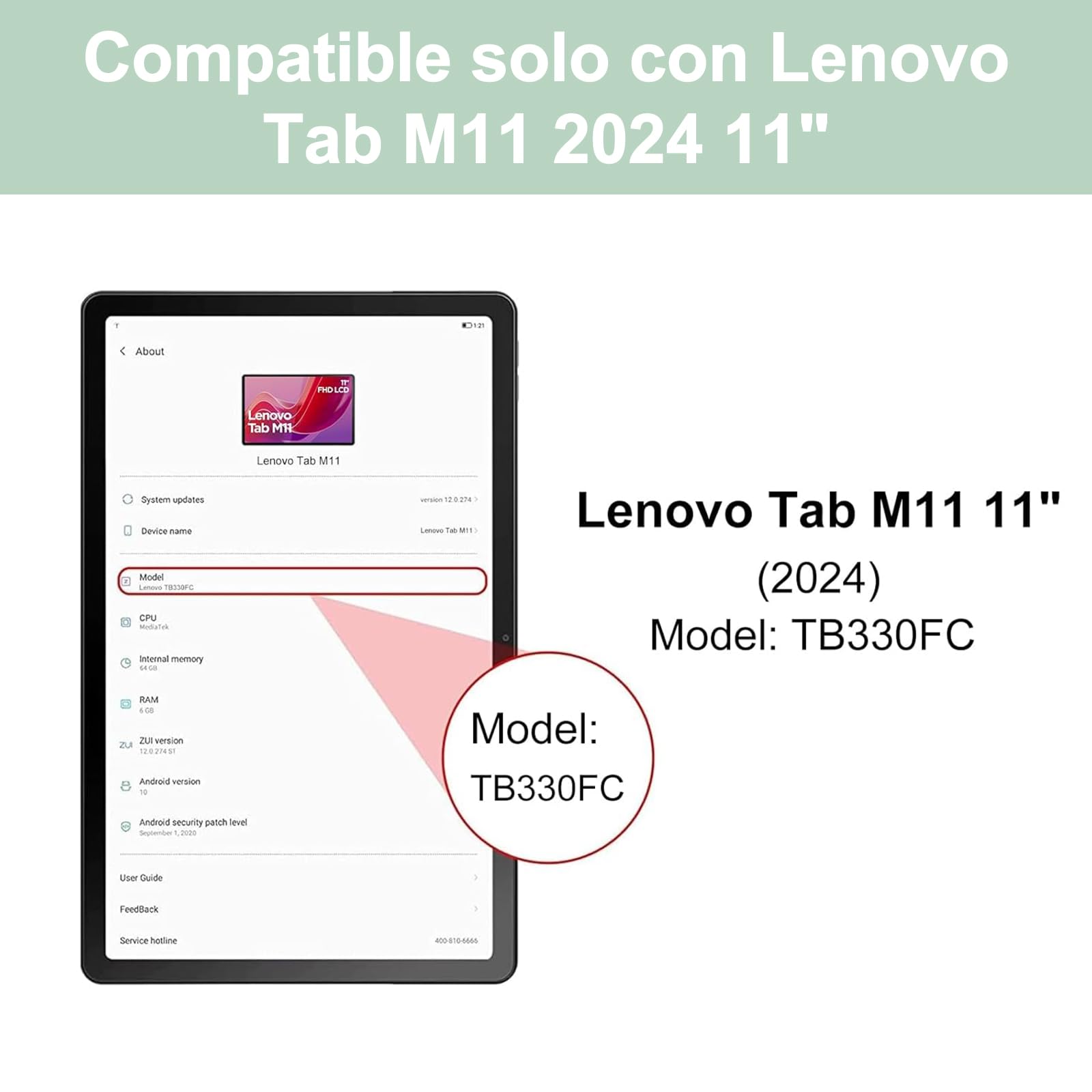 Cover con Tastiera Italiana per Tab M11 11", ZZ112