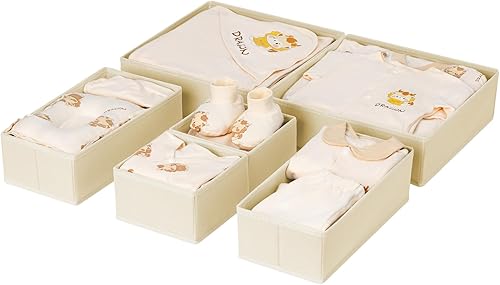 Miniatura 27 de DIMJ Contenedores organizadores de cajones de armario para bebé, paquete de 10, beige Beige,Negro,Gris
