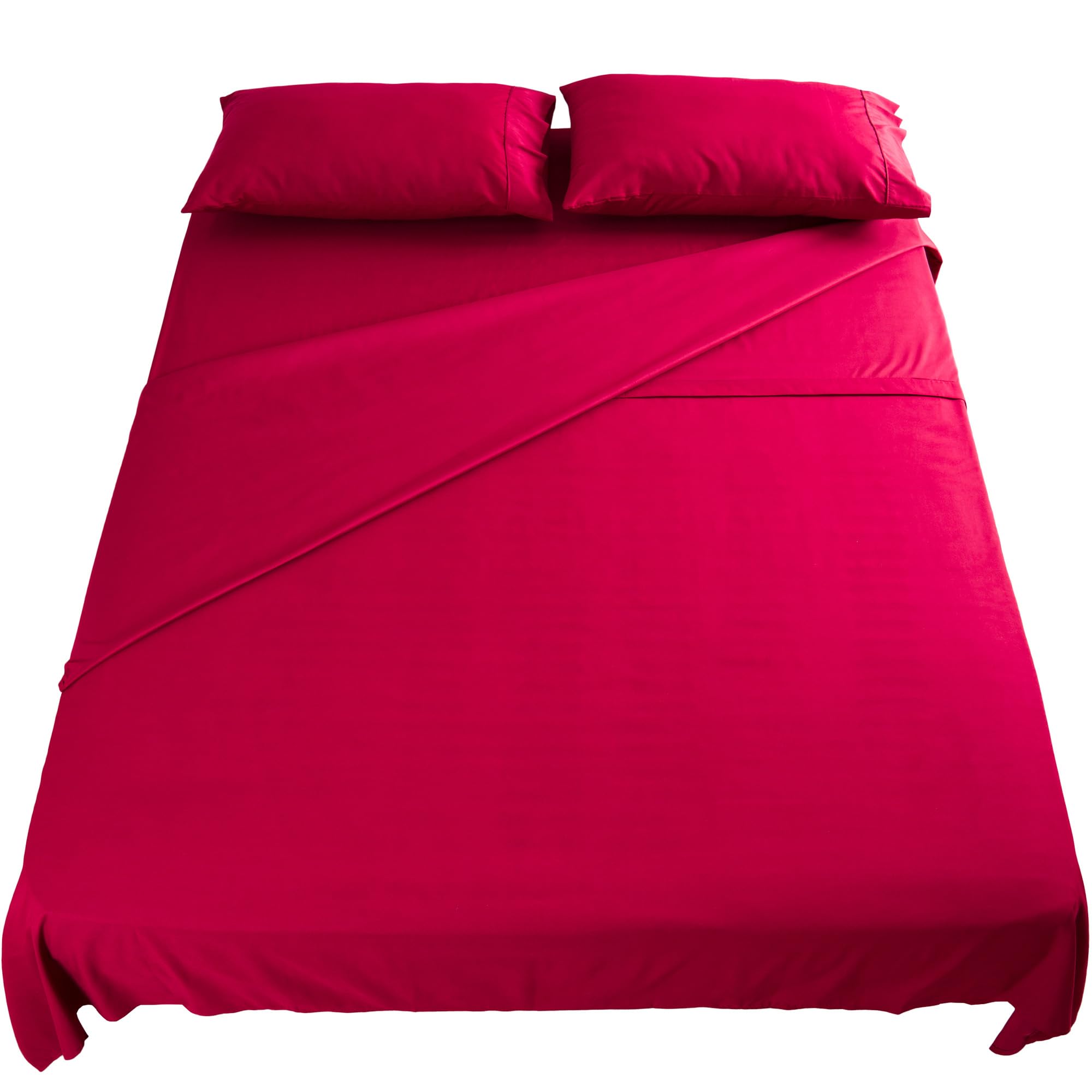 Set Lenzuola Letto Una Piazza e Mezza 140x200 cm cm 4pz Set Completo Lenzuolo Letto Piatto, Coprimaterasso con Angoli e Federe 50x80 in Morbida Microfibra Spazzolata Anti-Acaro Lavabile in Lavatrice