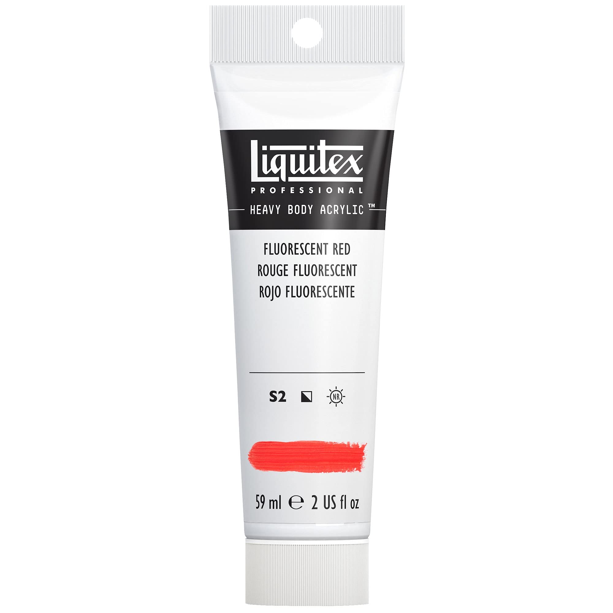 Liquitex 1045983 Professional Heavy Body Acrylfarbe in Künstlerqualität mit ausgezeichneter Lichtechtheit in buttriger Konsistenz, 59ml Tube - Fluo Rot