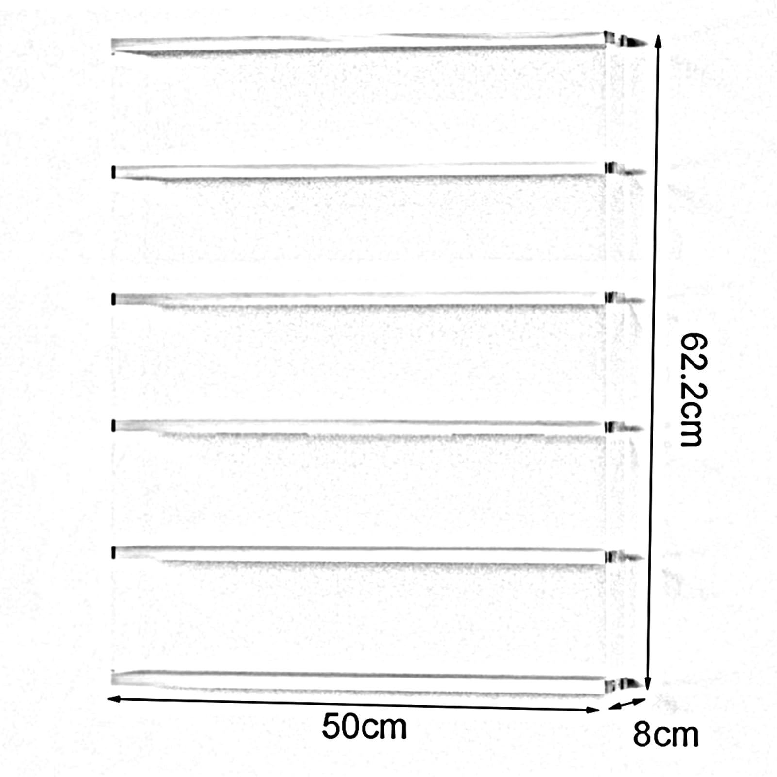3-poziomowa półka ścienna na figurki kolekcjonerskie i modele, przezroczysta szafka drzwiowa do przechowywania zabawek i ekspozycji w domu, biurze, pokoju zabaw, sypialni, 50 x 8 x 62,2 cm