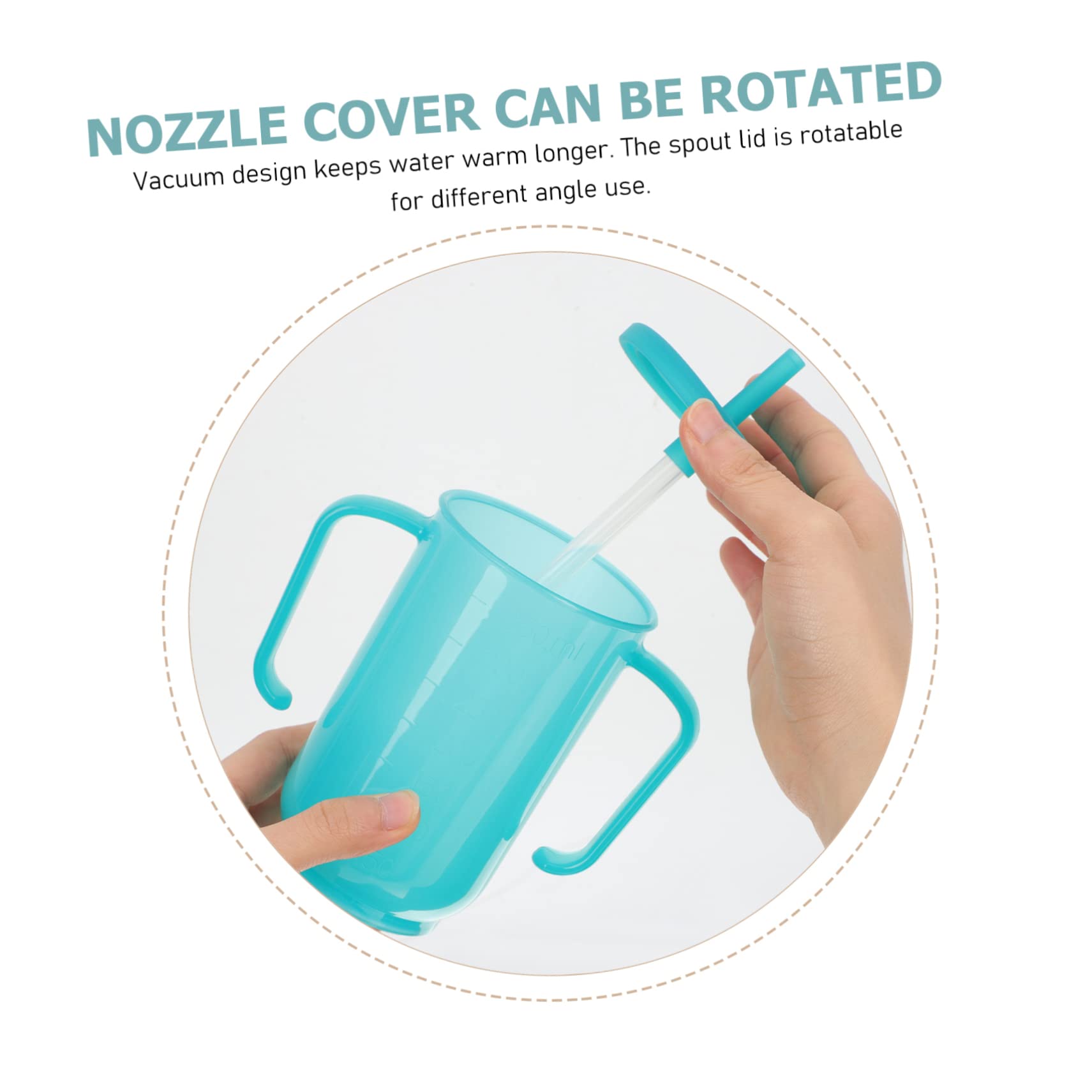 3 Pezzi Tazza Antigoccia per Anziani con Cannuccia e Manici Bicchiere Ergonomico per Pazienti Disabili e Convalescenti per Diete Liquide e Comfort