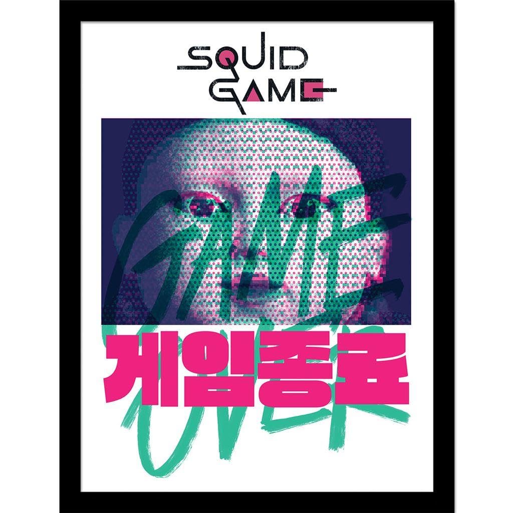 Squid Game 2 White / Pink / Black Game Over Framed Poster (40Cm X 30Cm) (White/Pink/Black)