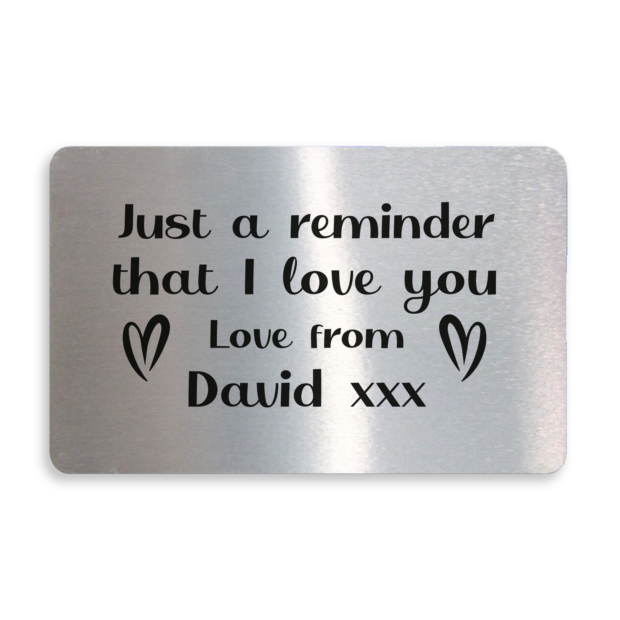 Novelty Metal Wallet Card Anniversary Valentines Gift For Him Her Personalised Gift