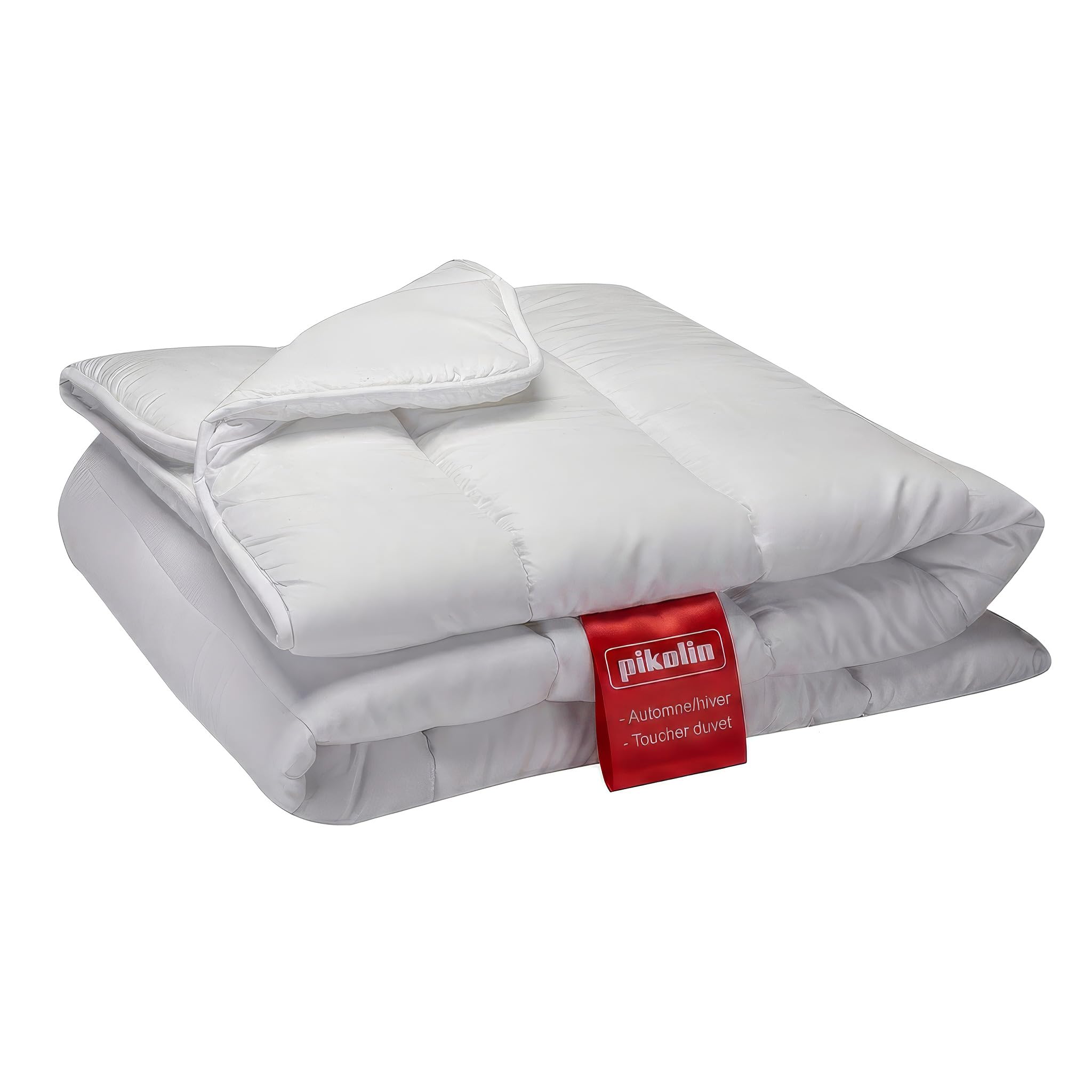 PIKOLIN Couette 220 x 240 cm 300 g Tempérée en Fibre Ecolofil pour Lit 2 Personnes - Certifié Oeko-Tex - Couette Antiallergique, Lavable, Douce et Respirante
