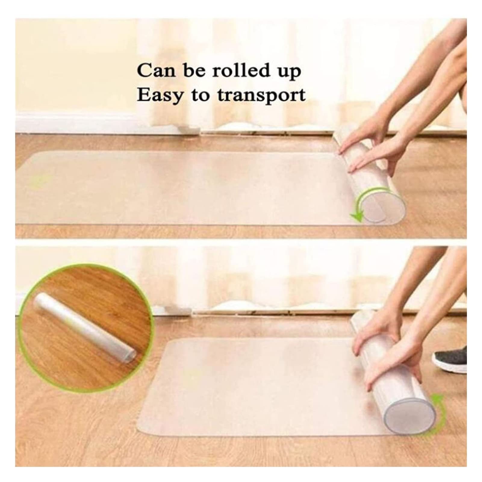 Protector de Piso de plástico de Vinilo Transparente, tapete de Rueda Deslizante de PVC, Protector para Pisos de Madera, Cubierta Protectora de Alfombra de Vinilo de plástico Transparente, Apto para