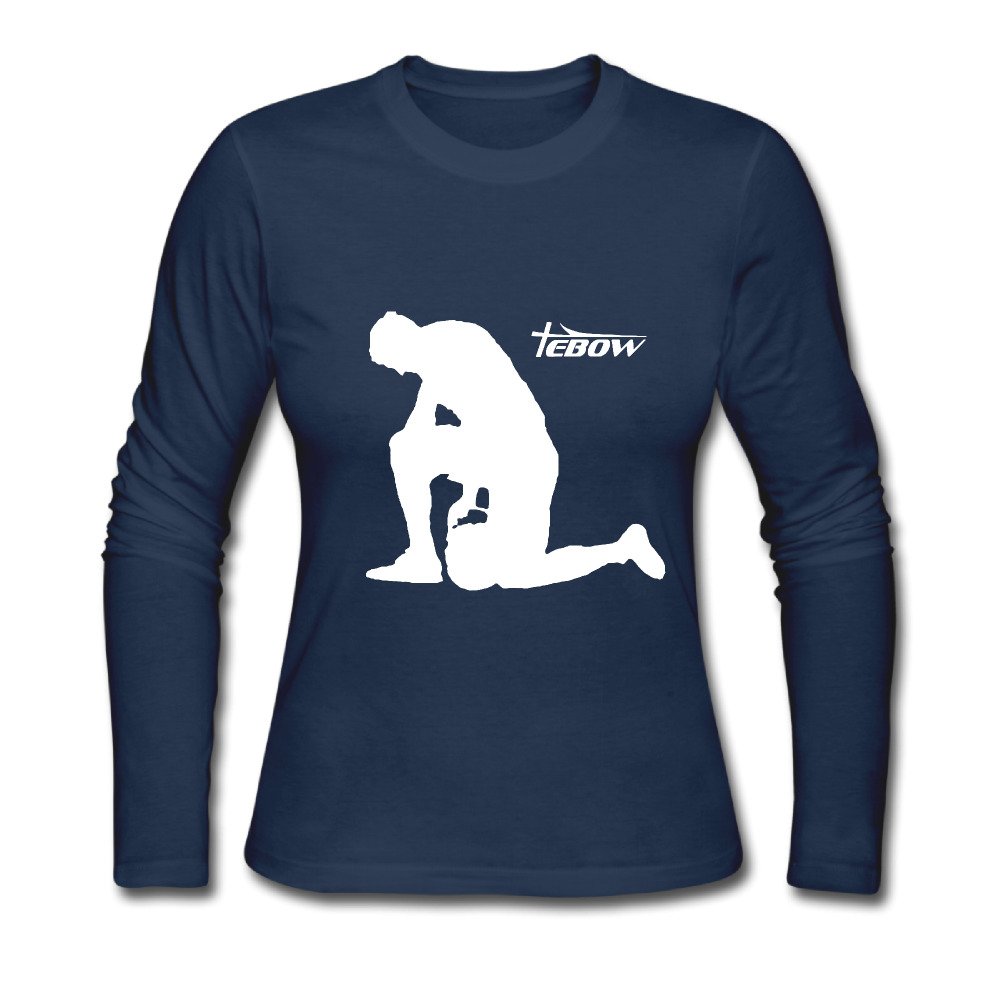 A99a91-a1 Women's Tim Tebow-Logo Long Sleeve Tees Shirt.