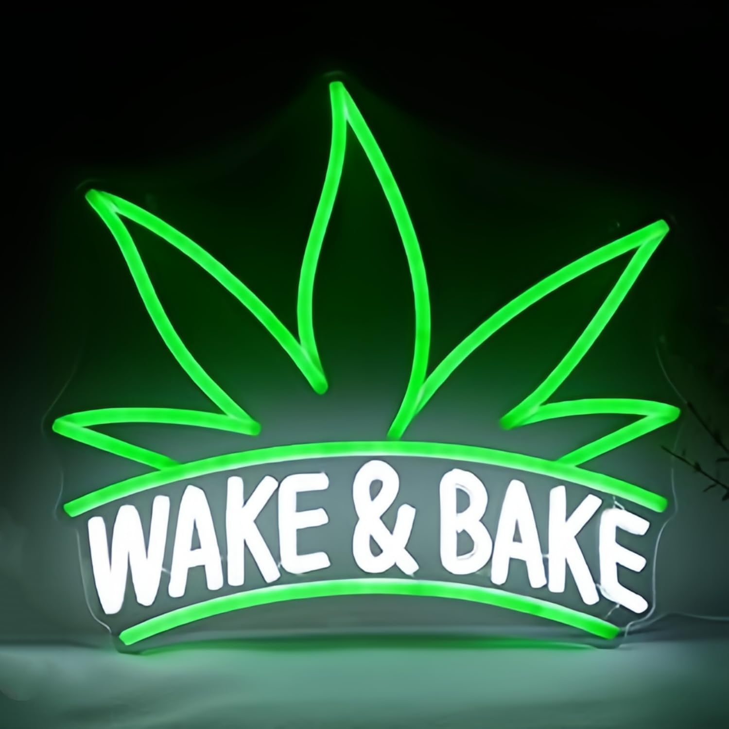 Green Leaf Neon Sign, Dimmable LED Light for Wall Decor, USB Powered Neon Lamp for Bar Man Cave Dispensary Store Hotel Party Decorations Unique Birthday Gift for Lover