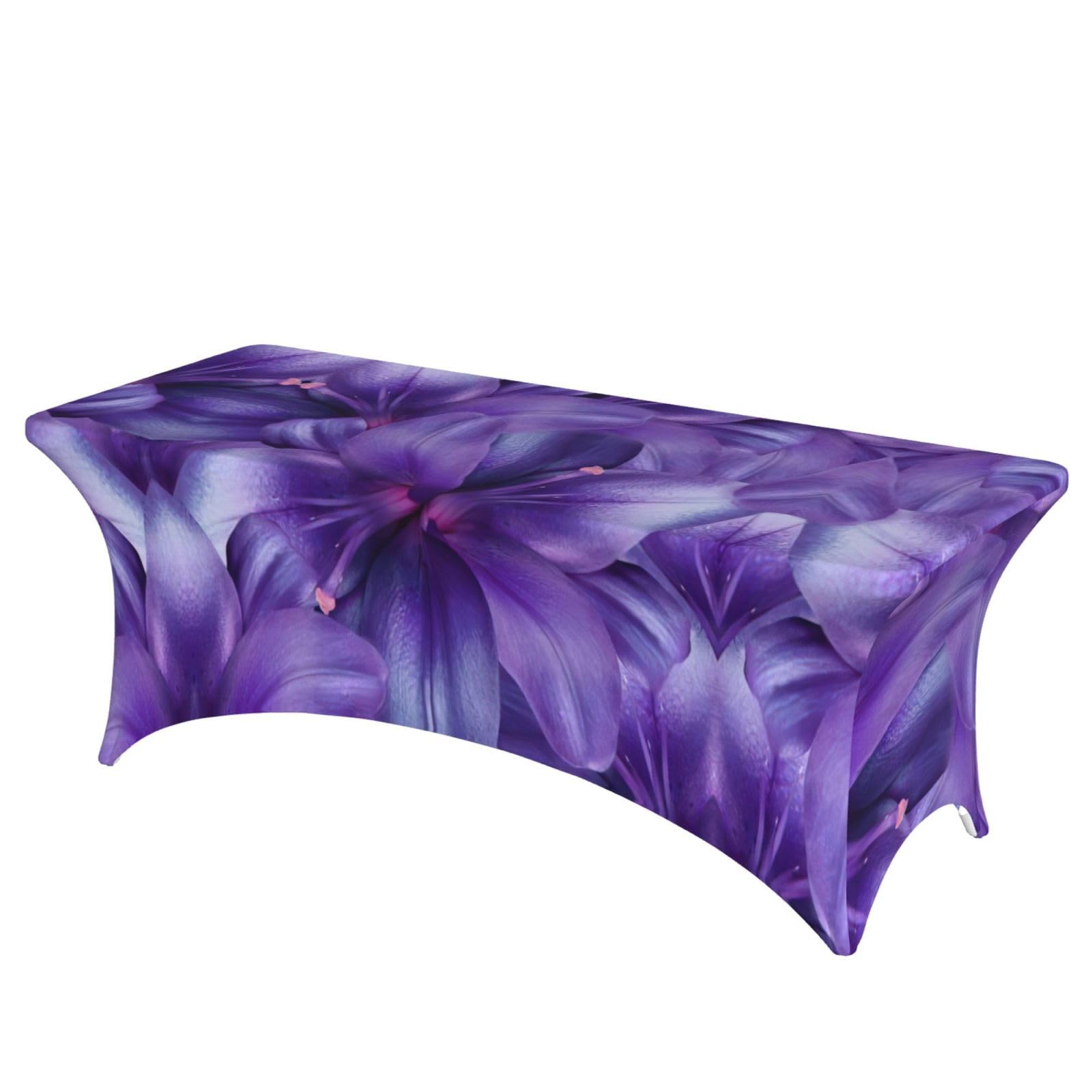 Nappe extensible 1,8m en spandex infroissable motif fleur de lys