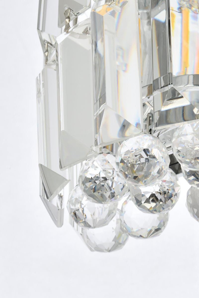 Elegant Lighting Maxim Collection 2030W6C/RC 2-Light Wall Sconce with Royal Cut Crystals, Chrome Finish