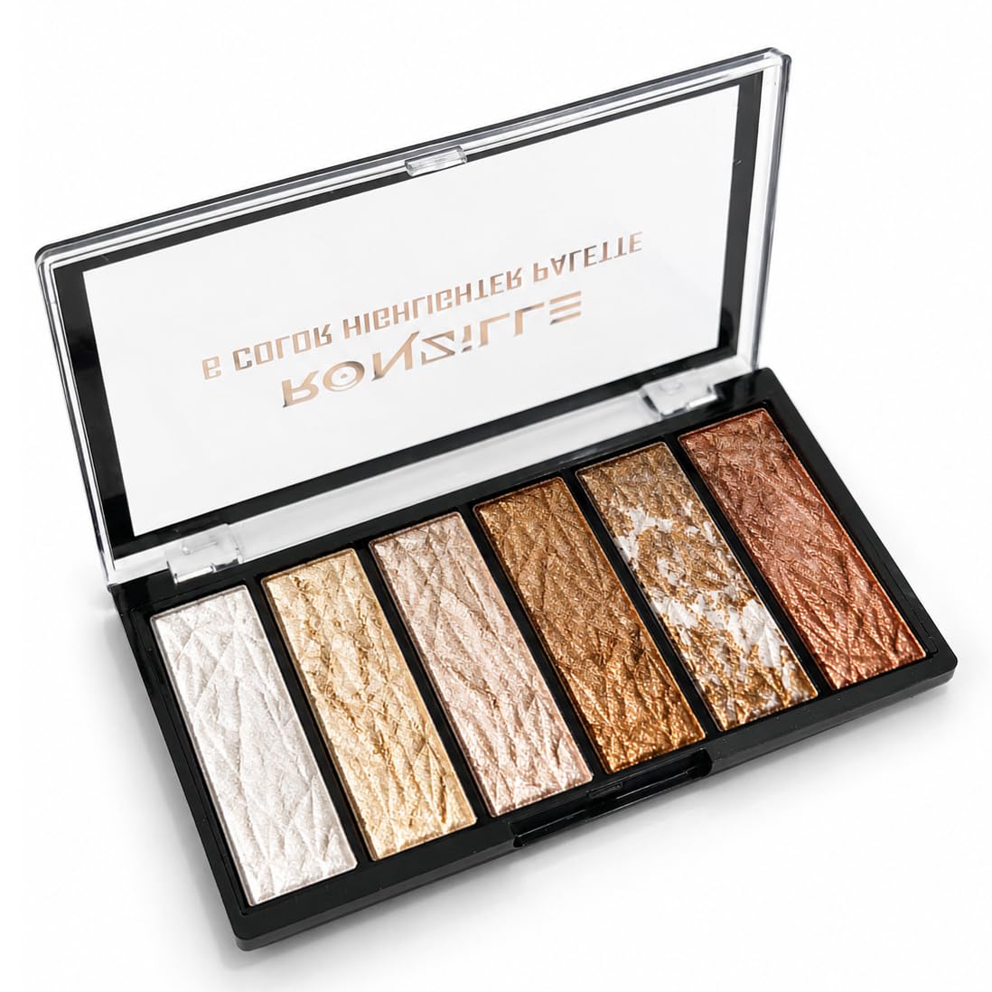 Ronzille 6 Color Highlighter Palette | Shimmer Glow Makeup Highlighter | Face Illuminator Powder | Gold, Rose Gold & Bronze Shades | Long Lasting Radiant Finish for All Skin Types-image-26
