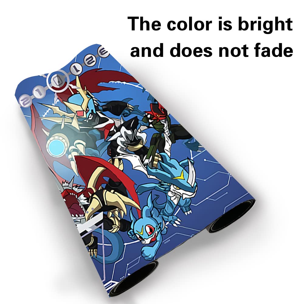 Tapis De Jeu TCG 60x35 Cm Avec Motif Digimon – Surface Antidérapante, Bords Solides, Idéal Pour Tournois Et Collectionneurs