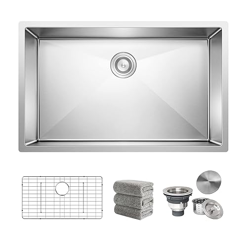 Kitchen Sink 30x18 Inch Undermount Sink Stainless Steel 16 Gauge