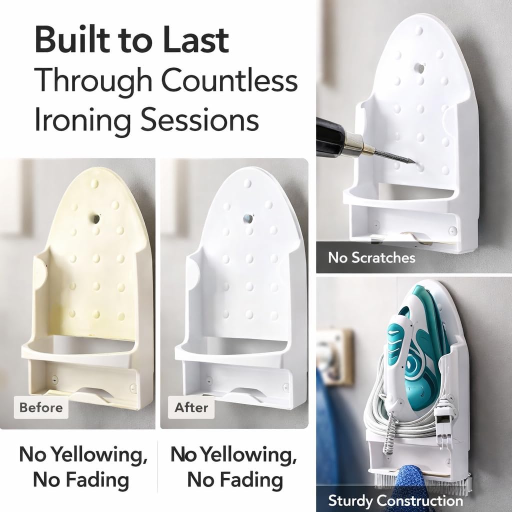 Zerodis Ironing Board Hanger, Wall Mount Ironing Board Holder Ironing Board Rack Bathroom Shelf for Laundry Rooms Storage Organizer