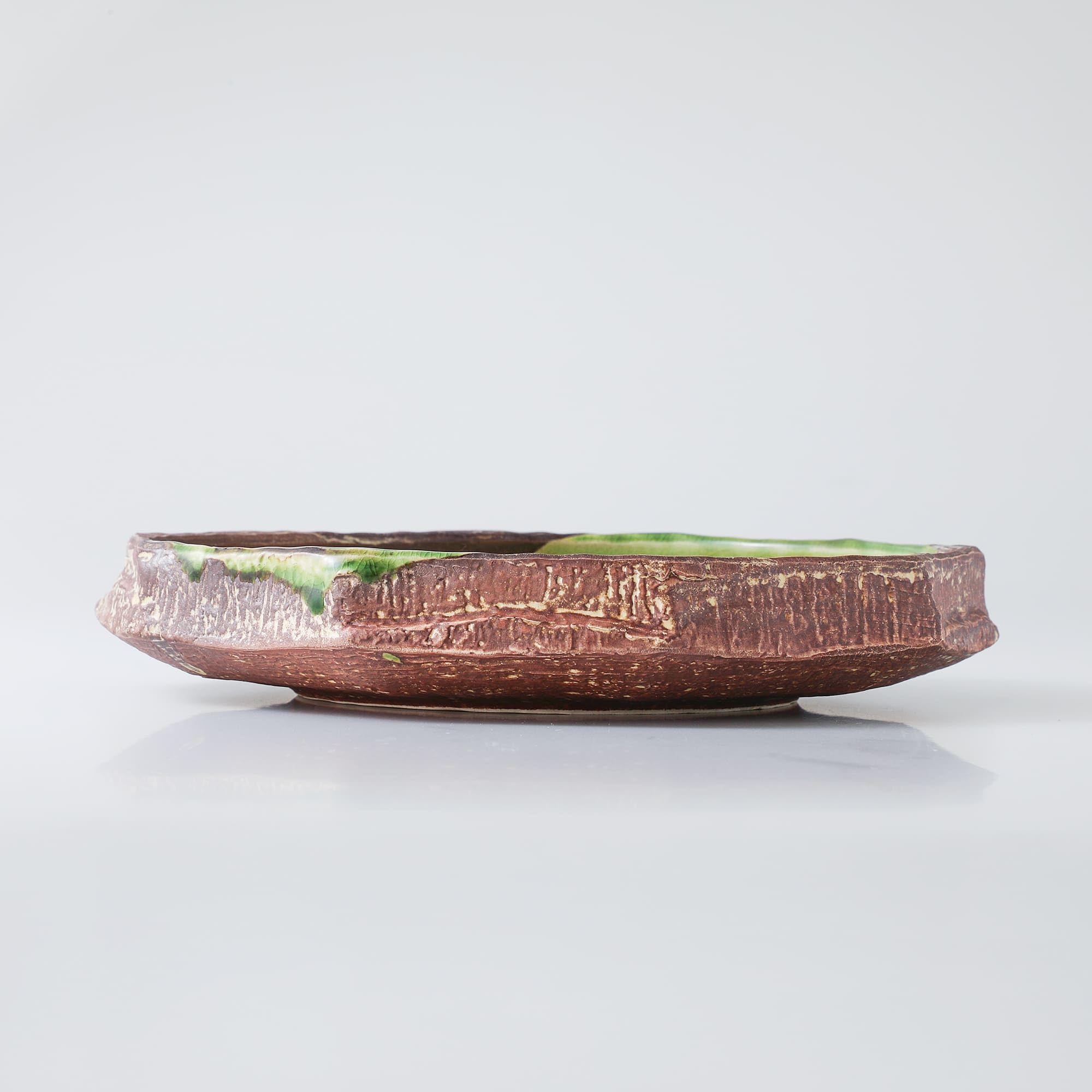 Wazakura Minoyaki Series Round Ikebana Flower Vase Made in Japan, Arrangement Pottery Supplies - Lily Pad - Image 2