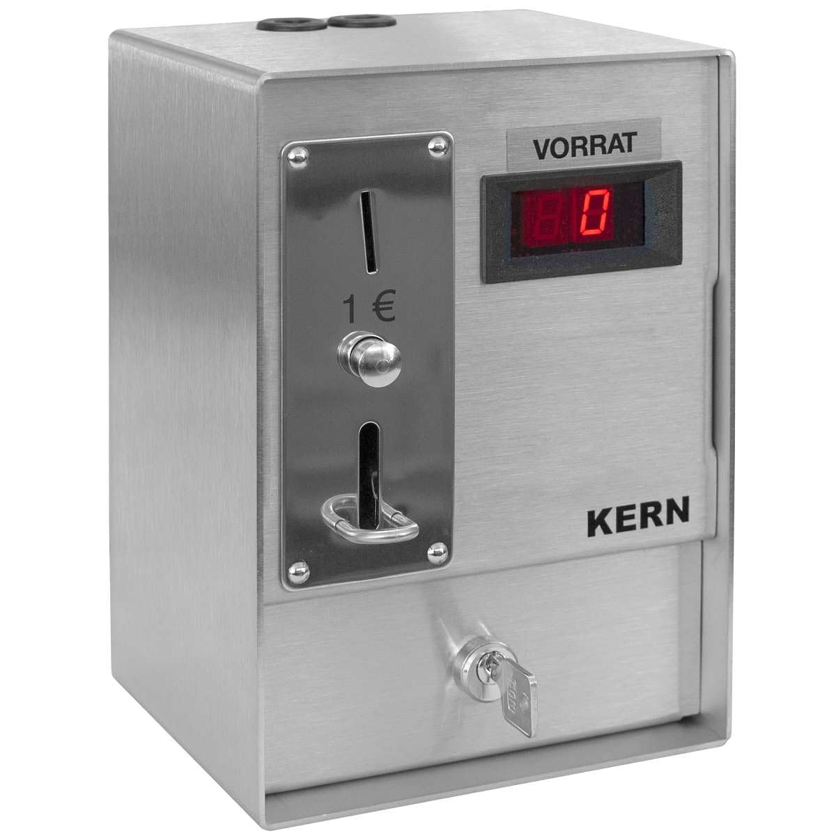 WITTKOWARE 4000E Edelstahl Münzzeitschalter mit LED-Display und einstellbarer Ausschaltzeit, Münzeinwurf für 0,5€ Münzen