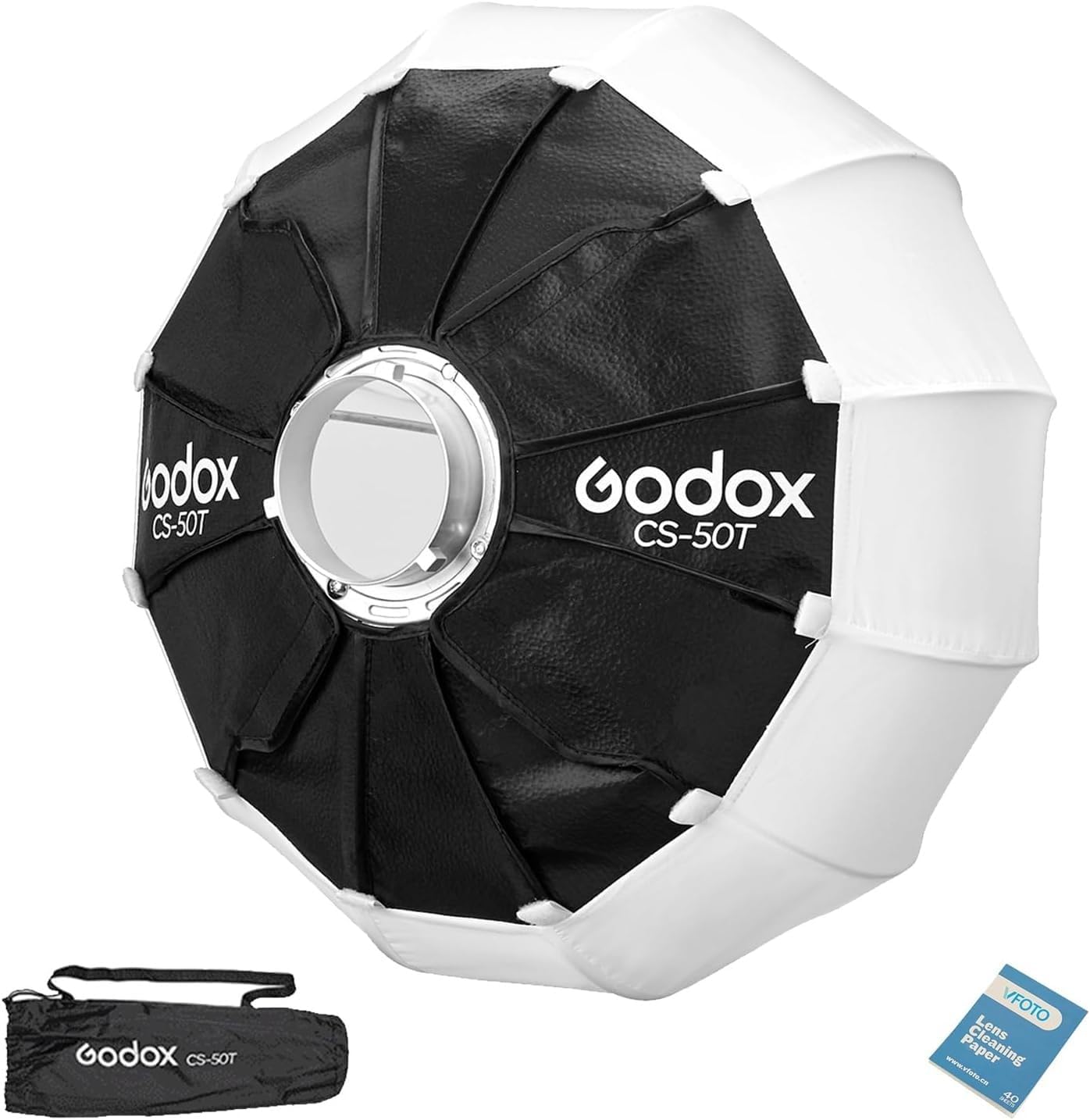 GODOX CS-50T Lanterna Softbox, 50cm Fotografico Soft Box | Montaggio e Smontaggio Rapido, Pieghevole, Bowens Mount per Studio Light SL60W SL100D SK400III-V MS200-V MS300-V DP400III-V