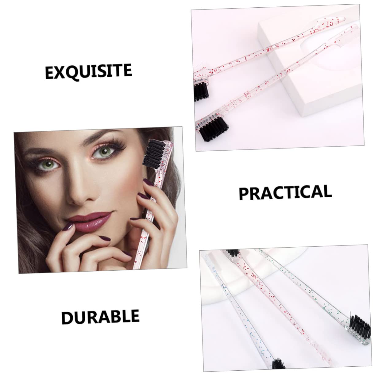 FOMIYES 48 Pz pennello per sopracciglia a doppia punta strumento per il trucco delle donne pennello per sopracciglia da donna makeup kit make up kit pettini pettine spazzola per bordi
