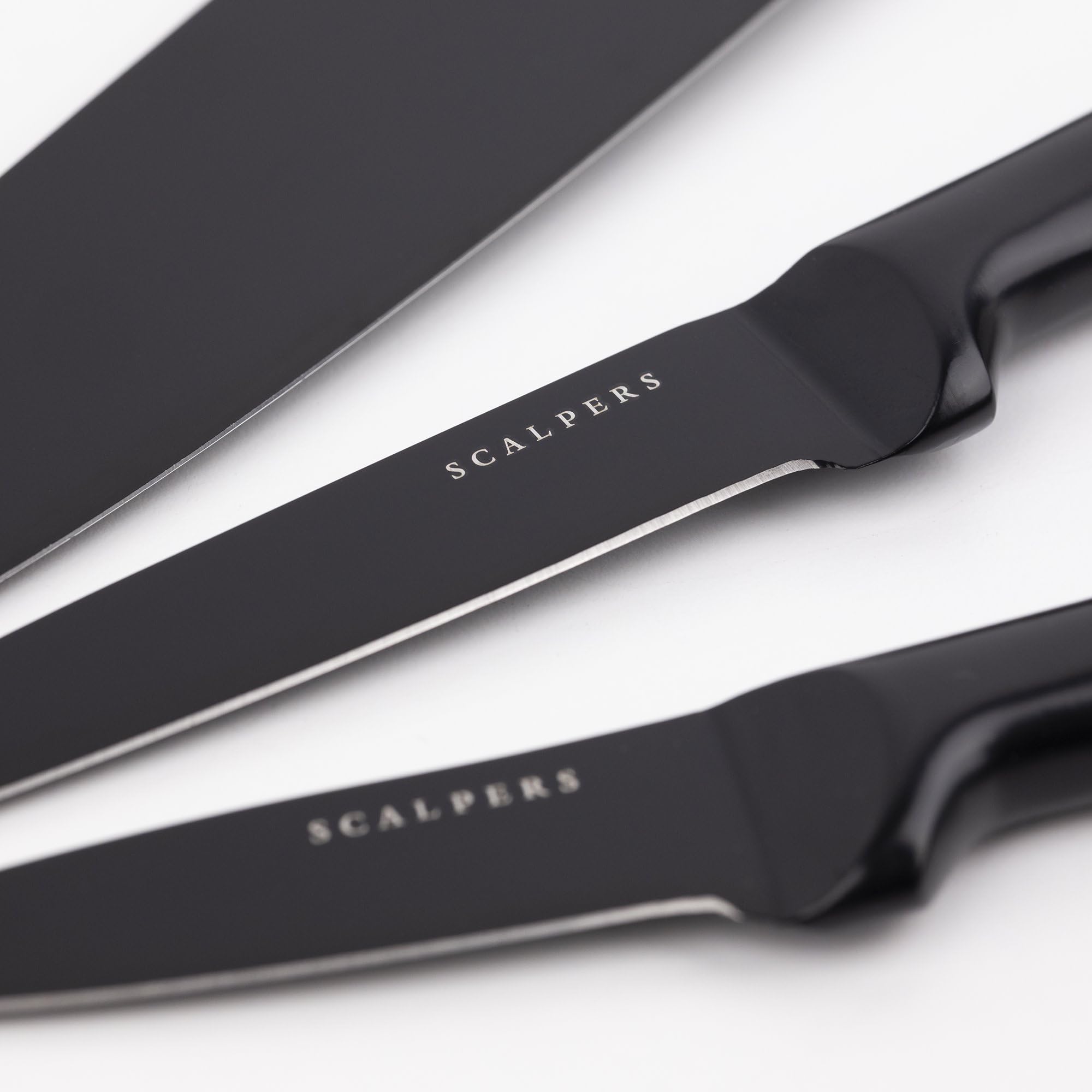 Set 3 scalper in acciaio inossidabile nero