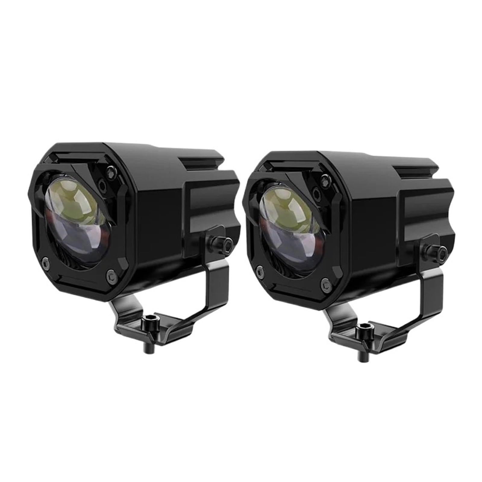 Lámpara Led Antiniebla Trabajo Para Motocicleta Faro Para Conducir Correr Súper Brillante 12V 24V 4x4 Foco Haz Alto/bajo Faros De Motocicleta(2X white yellow)