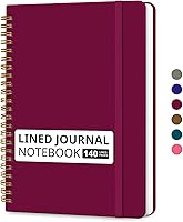 Vista 42 de Taja Cuaderno rayado en espiral para mujeres y hombres, 140 páginas, cuaderno de tapa dura con rayas universitarias para trabajo y toma de notas