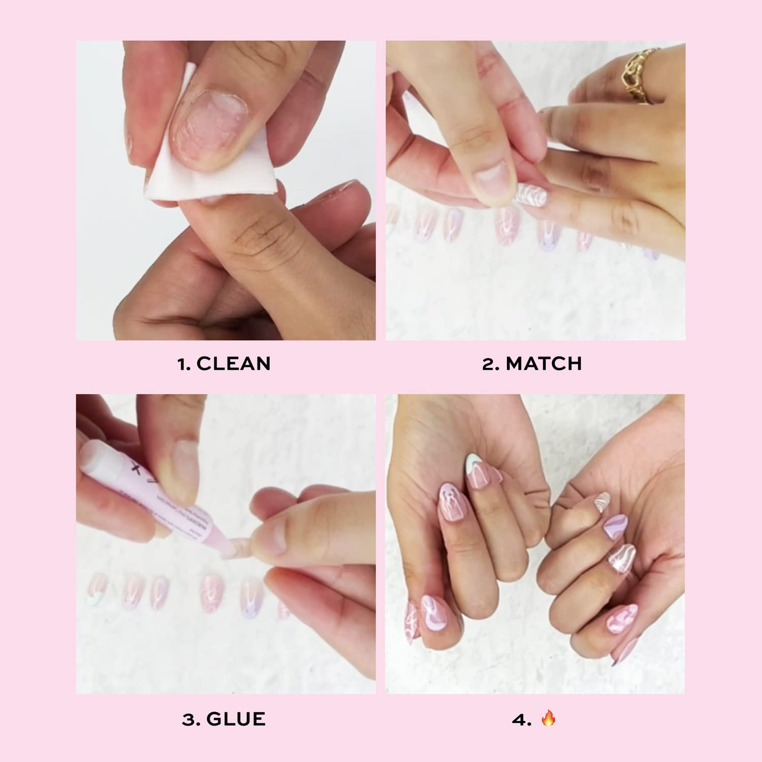 Amazon.com: Glamnetic Press On Nails - Groovy Green | Glossy, Opaque Medium  Almond Nails, Reusable | 15 Sizes - 30 Nail Kit with Glue : Beauty &  Personal Care