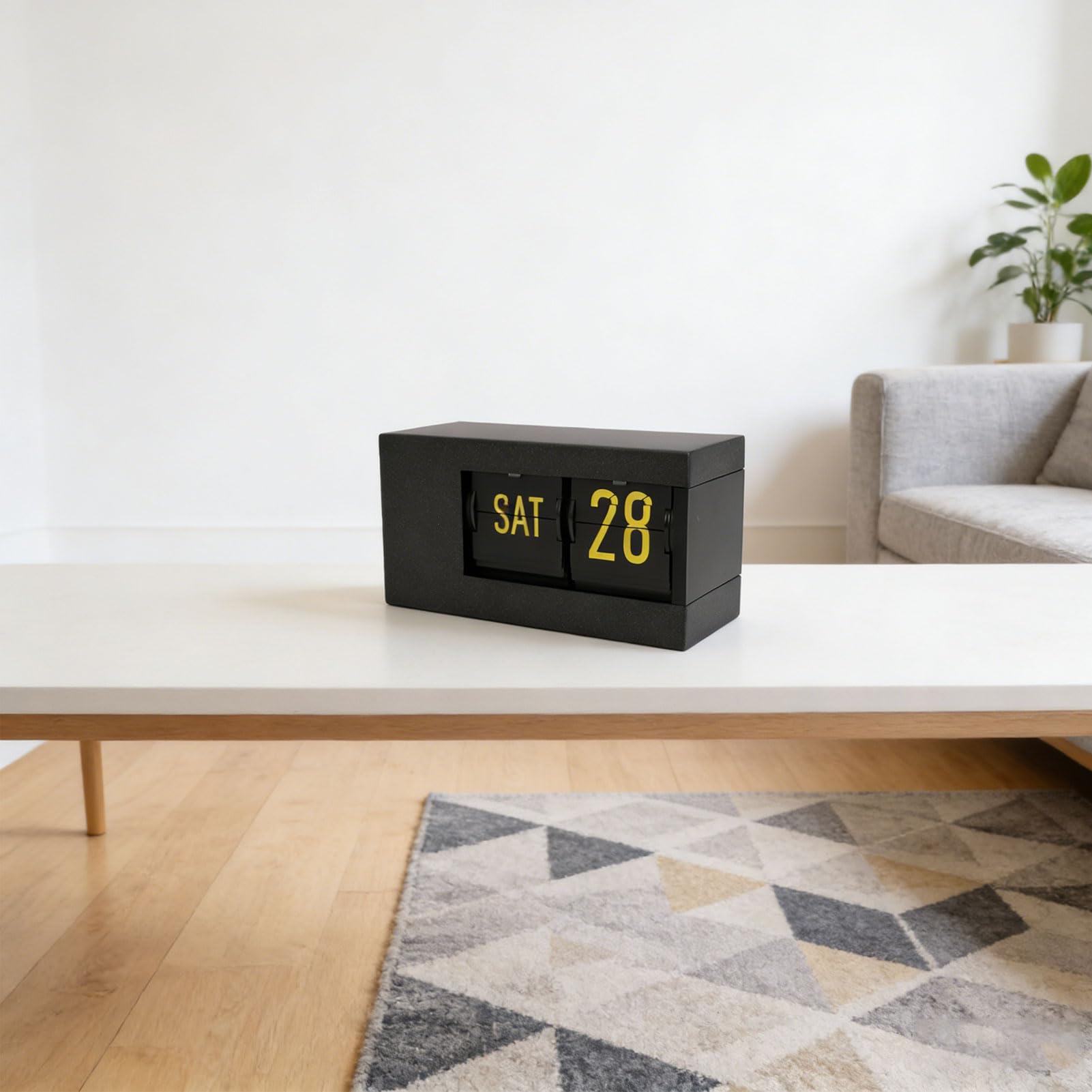 Orologio a Fogli Mobili con Calendario Perpetuo con Rotazione Automatica delle Pagine e Luce a LED per Studio in Camera da Letto, Soggiorno, 5,71 X 3,03 Pollici (Nera)
