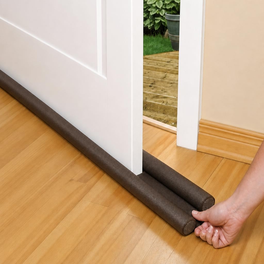 D&J Enterprise Door Guard (39 Inches Pack of 3), Door Bottom Seal, Door Gap Blocker, Door Draft Stopper, Under Door Seal Strip for Dust, Insects, Noise Reduction & Energy Saving, Brown-image-31