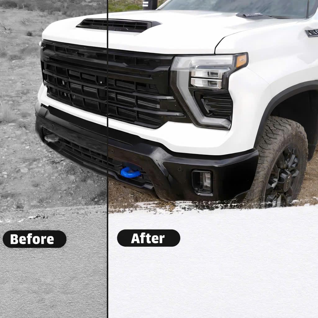 Coperture per gancio di traino compatibili con Chevy Silverado 2500/3500 HD 2020-2026, gomma siliconica, rosso e bianco, design di aggiornamento (blu)