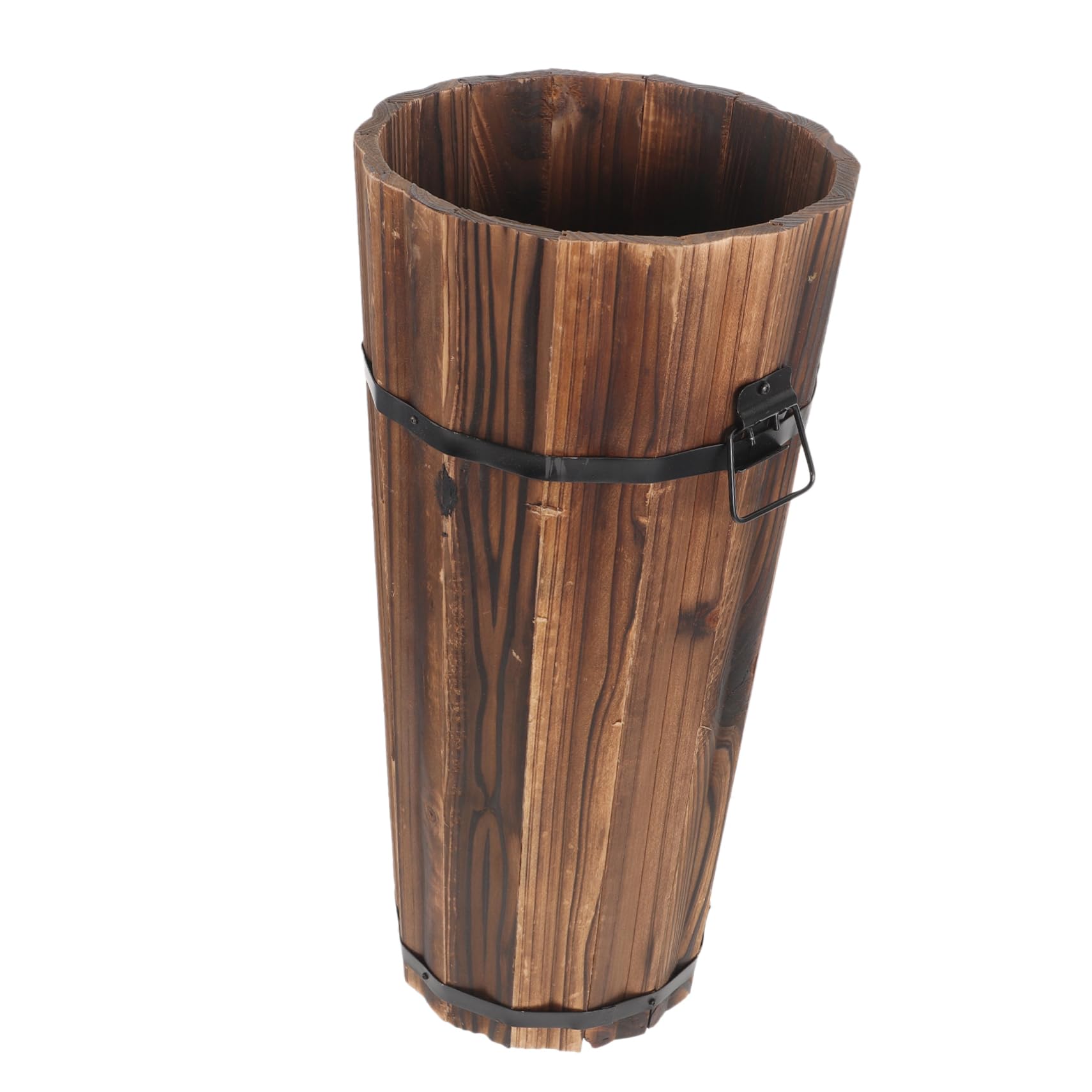 SUPVOX Vaso per Piante in Legno Carbonizzato, per Piante e Ortaggi, Marrone, Adatto a Interno e Decorazione Giardino, Stile Rustico