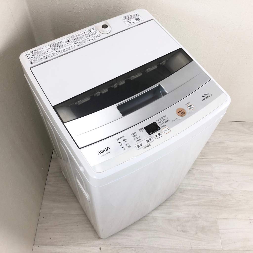 Amazon.co.jp: AQW-S45E-W(ホワイト) 全自動洗濯機 上開き 洗濯4.5kg  