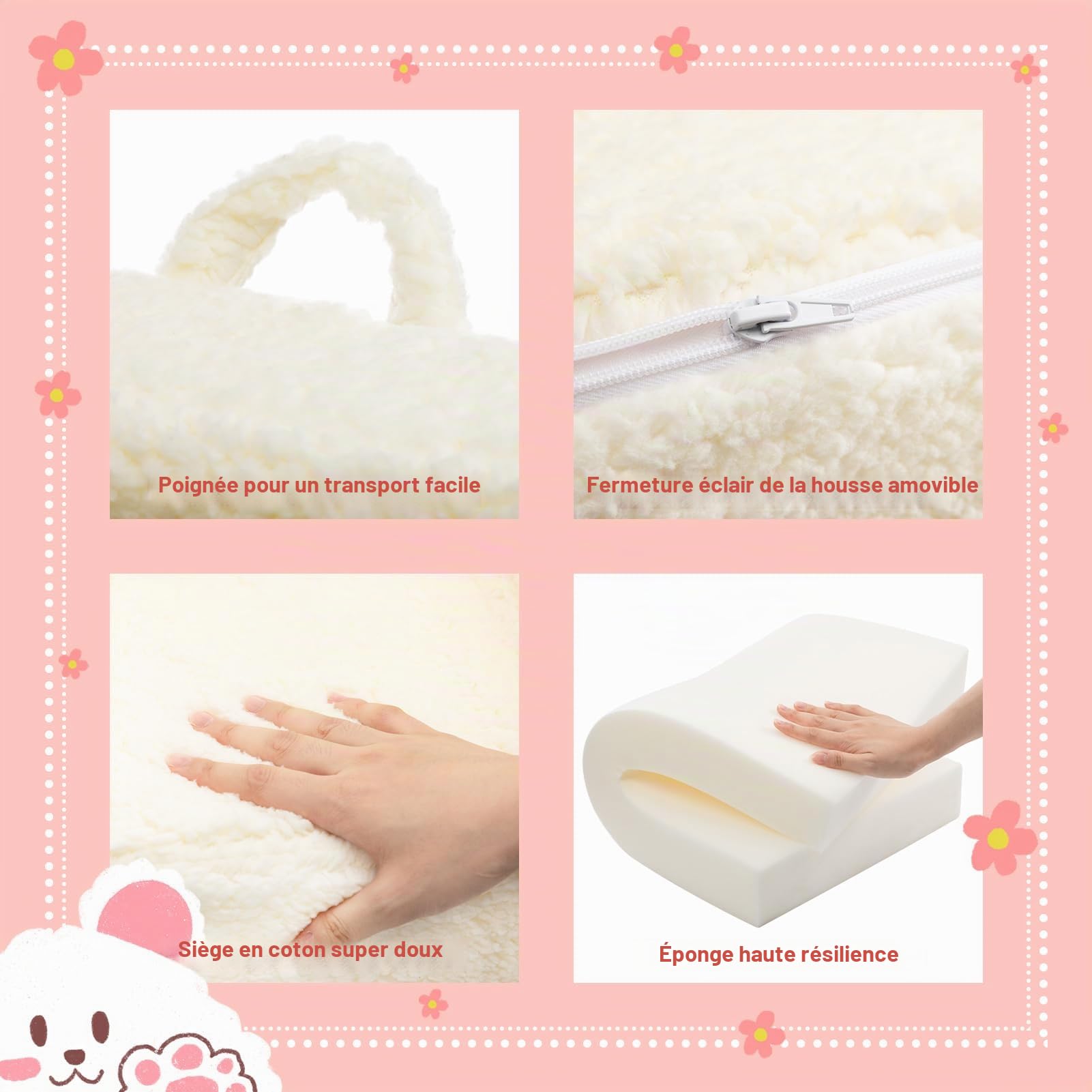 BEJOY Fauteuil pour Enfant,Canapé Ultra-Doux en Mousse Moelleuse,Fauteuil Câlin Simple en Sherpa Peluche,Canapé de Lecture Confortable pour Garçons et Filles,Crème