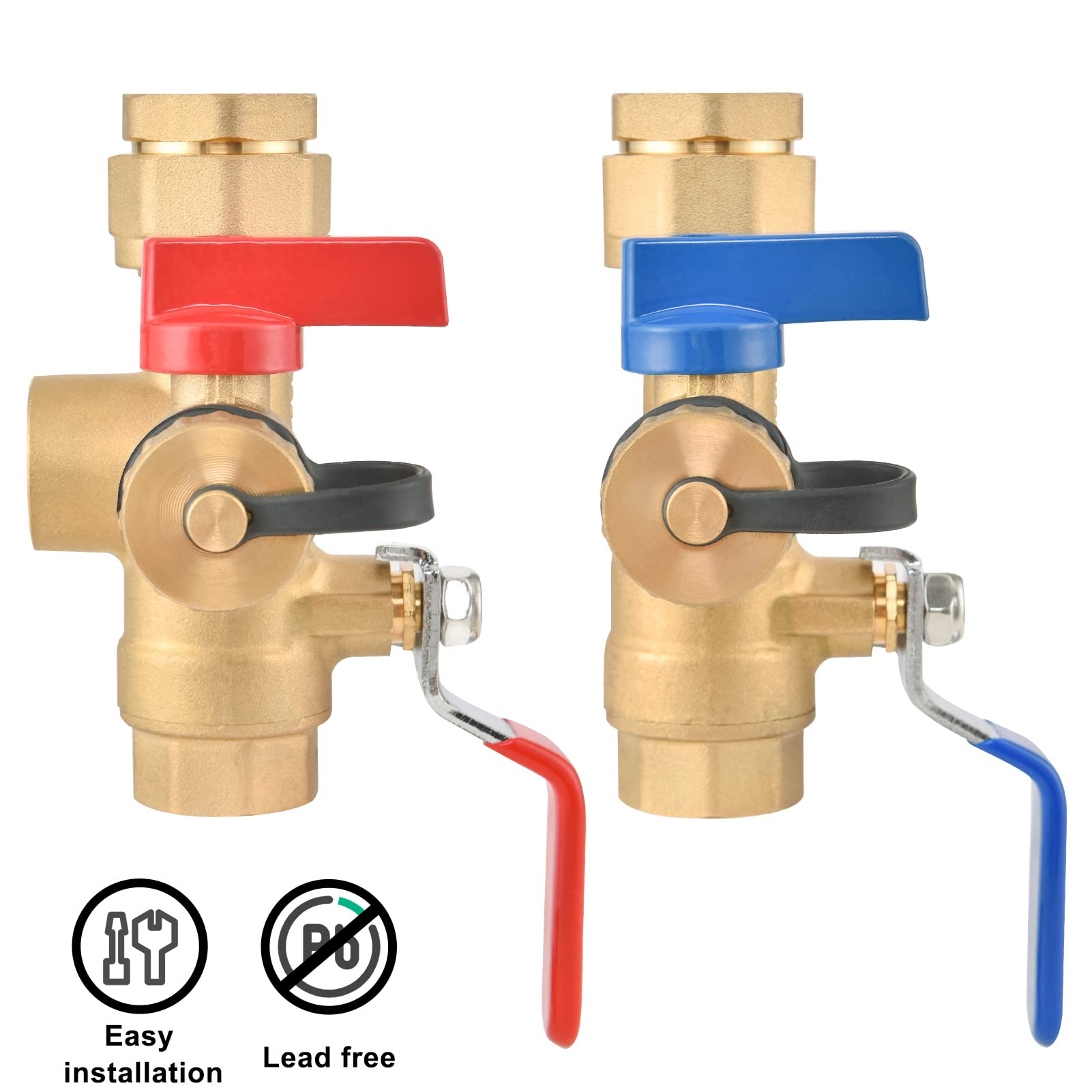 Kit valvola di servizio per scaldabagno IPS da 0,75" senza serbatoio con valvola di sfiato | Kit completo di valvole IPS da 0,75" con valvole di isolamento caldo e freddo, valvola limitatrice di pressione e nastro PTFE