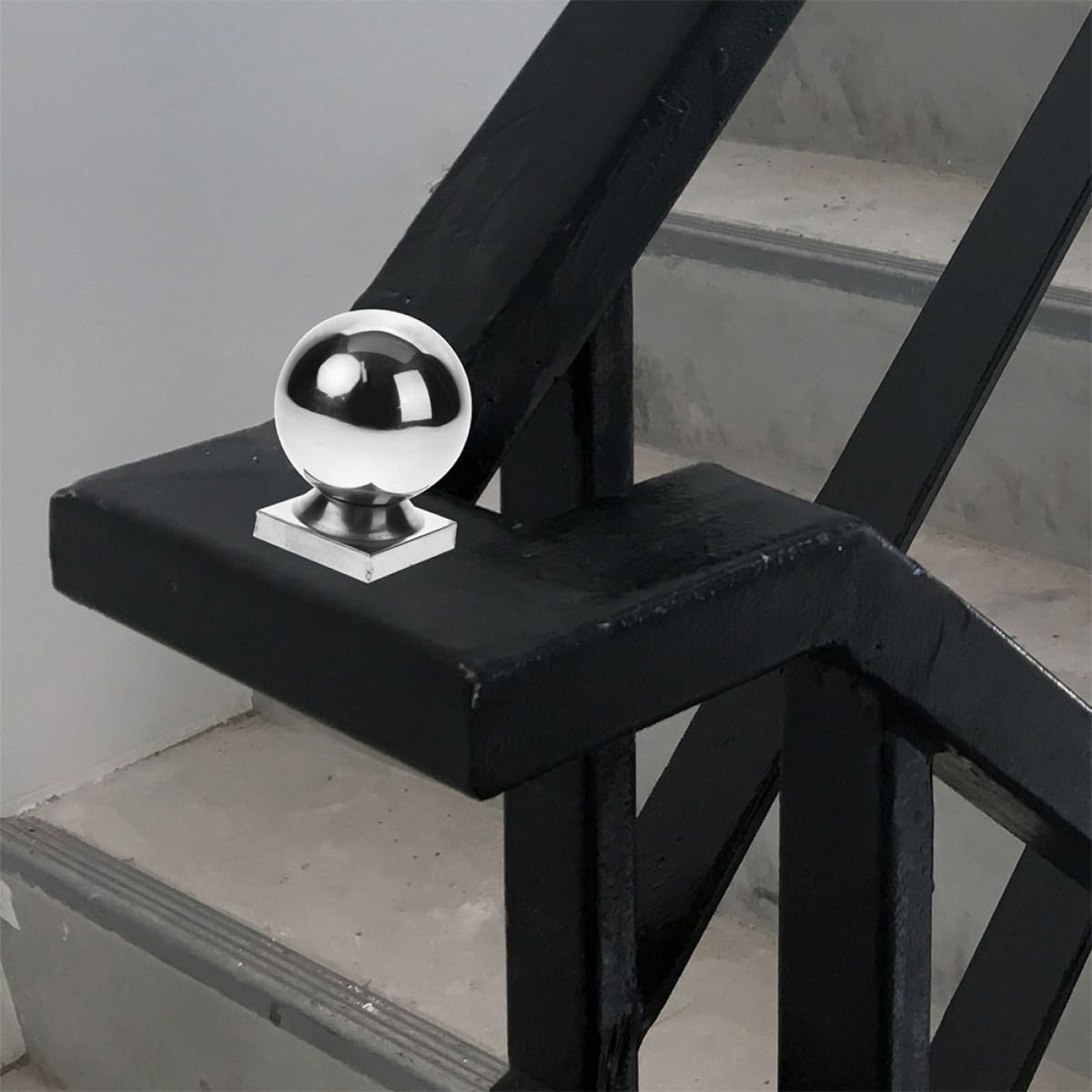 jojofuny Palline in Acciaio Inossidabile Copripalo Argento 2 Pezzi Sfera Liscia e al Tatto per Ringhiera per Corrimano Scala Interna