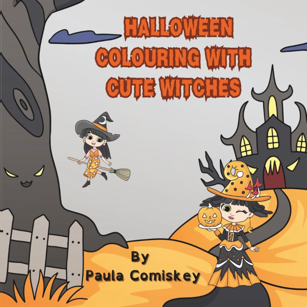 Halloween Coloring With Cute Witches