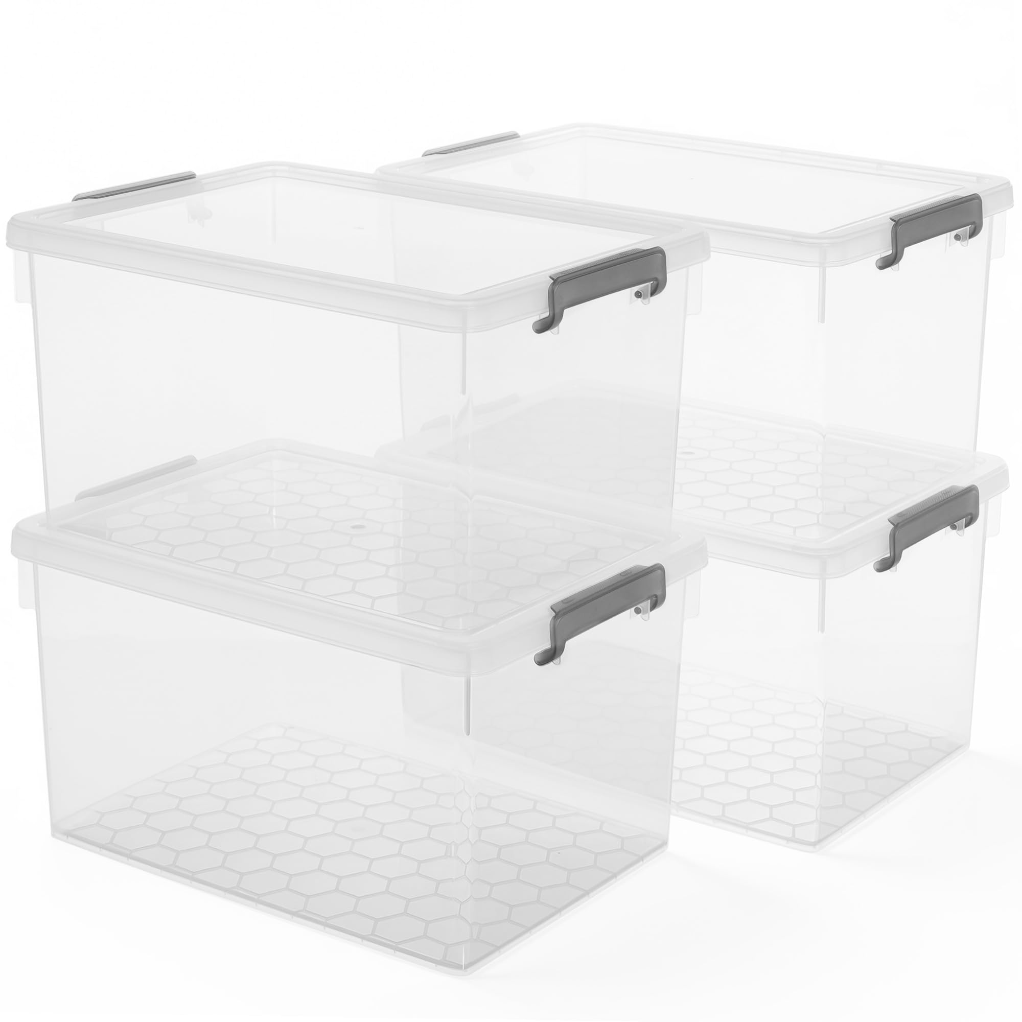 ITYLIFE CITYLIFE Citylife 48 Qt. Plastic Storage Bins with Lids Large Stackable Storage Containers for Organizing Clear Storage Box, 4 Packs Heavy