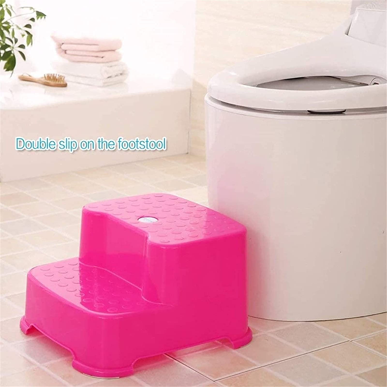 Sgabello Portatile a 2 gradini Sgabello a 2 gradini per Bambini | Sgabello per Bambini per vasino da Toilette | Resistente allo Scivolamento per la Sicurezza Come Sgabello da Bagno