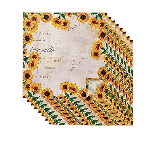 Servilletas de tela de girasol con acabados de alta calidad para mantelería